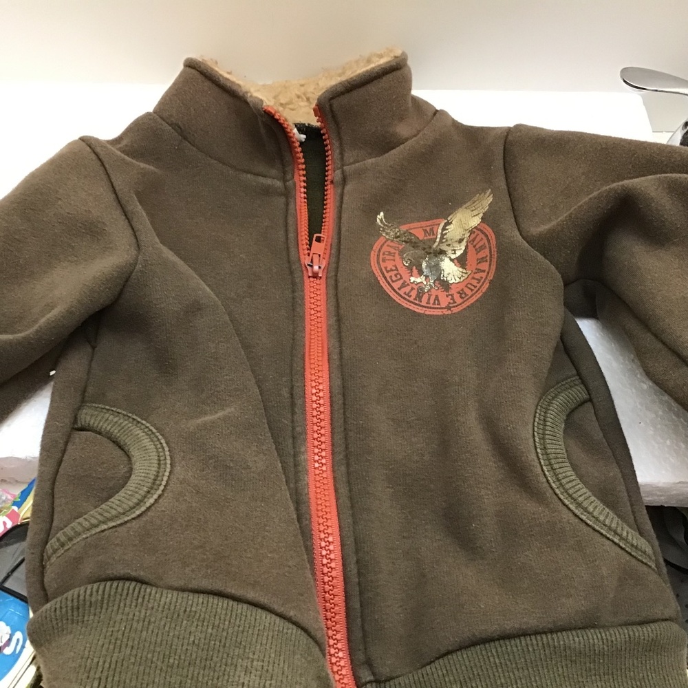 Vintage Childs Jacket Zipper Green Outdoors Designer Sug Size 7